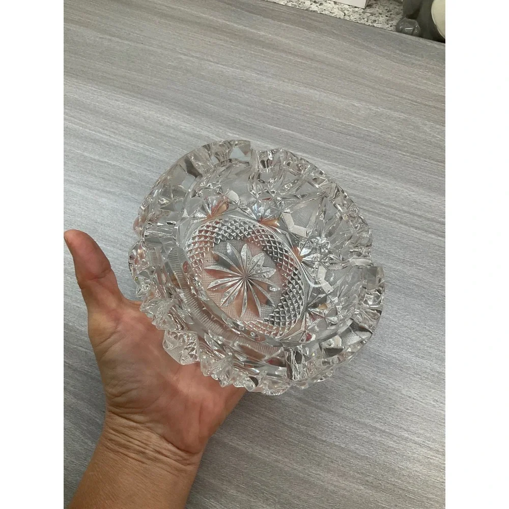 VINTAGE‎ CRYSTAL ASHTRAY HEAVY